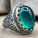 Copy of 925 Sterling Eagle Sapphire and Onyx Stone Mens Ring silverbazaaristanbul