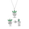 Turkish Handmade Lux Jewelry 925 Sterling Silver Ladies Womans Set 442