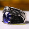 925 Sterling Eagle Sapphire and Onyx Stone Mens Ring silverbazaaristanbul 