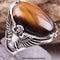 925 Sterling Freedom Eagle Natural Tigers Eye Stone Mens Ring silverbazaaristanbul 