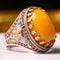 925 Sterling Silver Agate and Citrine Stone Mens Ring silverbazaaristanbul 