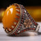 925 Sterling Silver Agate and Citrine Stone Mens Ring silverbazaaristanbul 