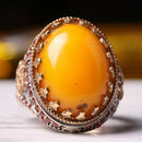 925 Sterling Silver Agate and Citrine Stone Mens Ring silverbazaaristanbul 