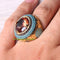 925 Sterling Silver Alexandrite and Turquoise Multi Stone Mens Ring silverbazaaristanbul 