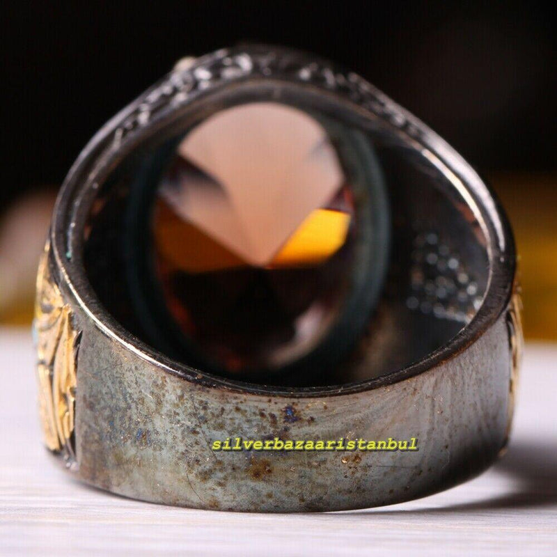 925 Sterling Silver Alexandrite Color Changing Strong Stone Mens Ring silverbazaaristanbul 
