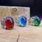 925 Sterling Silver Aquamarine Emerald Ruby Stone Mens Ring silverbazaaristanbul 