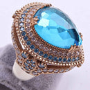 925 Sterling Silver Aquamarine Stone Heavy Women Lady Ring silverbazaaristanbul 