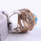 925 Sterling Silver Aquamarine Stone Heavy Women Lady Ring silverbazaaristanbul 