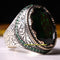 925 Sterling Silver Authentic Green Emerald Stone Mens Ring silverbazaaristanbul 