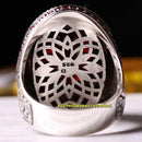 925 Sterling Silver Authentic Ruby and Citrine Stone Mens Ring silverbazaaristanbul 