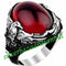925 Sterling Silver Authentic Ruby Stone Freedom Eagle Mens Ring silverbazaaristanbul 