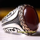 925 Sterling Silver Best Agate Aqeeq Stone Mens Ring silverbazaaristanbul 