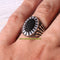 925 Sterling Silver Black Onyx and White Zircon Stone Crown Mens Ring silverbazaaristanbul 