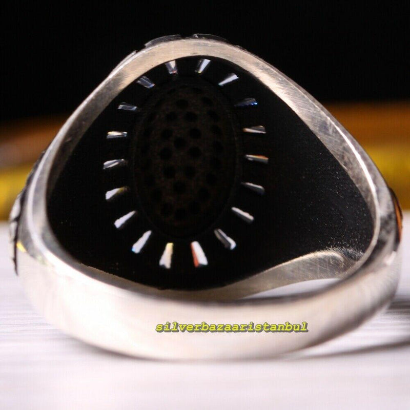 925 Sterling Silver Black Onyx and Zircon Stone Scorpion Mens Ring silverbazaaristanbul 
