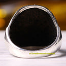 925 Sterling Silver Black Onyx Stone Angry Eagle Style Mens Ring silverbazaaristanbul 