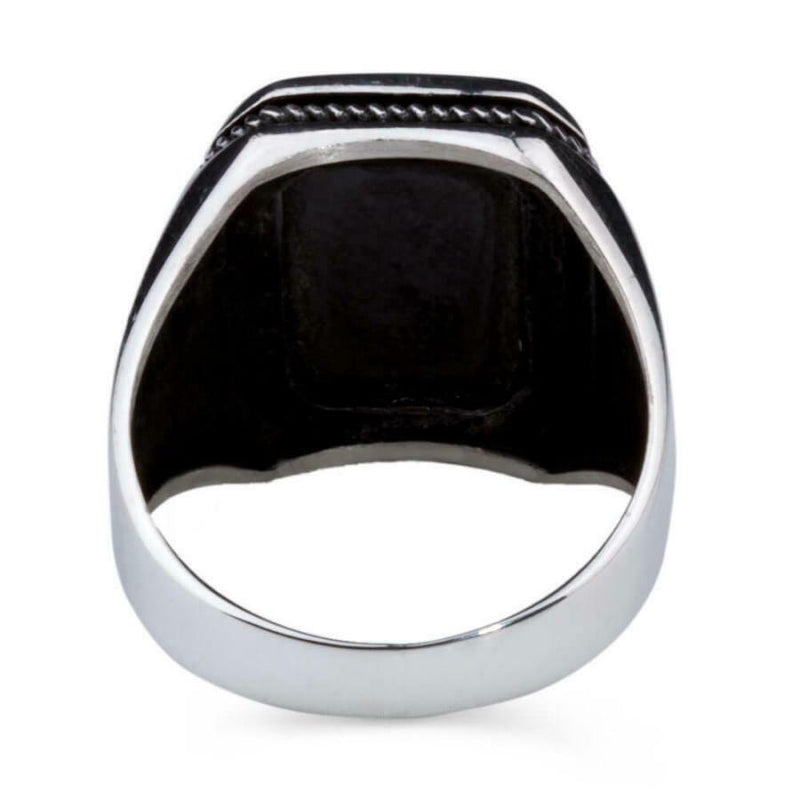 925 Sterling Silver Black Onyx Stone High Quality Mens Ring silverbazaaristanbul 