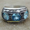 925 Sterling Silver Bright Aquamarine Elegant Mens Ring silverbazaaristanbul 