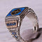 925 Sterling Silver Christian Cross Sapphire Religious Mens Ring silverbazaaristanbul 