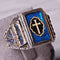 925 Sterling Silver Christian Cross Sapphire Religious Mens Ring silverbazaaristanbul 