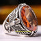 925 Sterling Silver Citrine Stone Luxury Eagle Mens Ring silverbazaaristanbul 