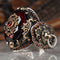 925 Sterling Silver Clear Ruby Stone Lion Mens Ring silverbazaaristanbul 