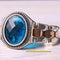 925 Sterling Silver Clock Model Aquamarine Stone Mens Ring silverbazaaristanbul 