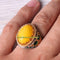 925 Sterling Silver Different Yellow Agate and Emerald Stone Mens Ring silverbazaaristanbul 