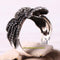 925 Sterling Silver Eagle Black Onyx Stone Mens Ring silverbazaaristanbul 