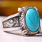 925 Sterling Silver Eagle Claw Turquoise Stone Mens Ring silverbazaaristanbul 