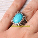 925 Sterling Silver Eagle Claw Turquoise Stone Mens Ring silverbazaaristanbul 
