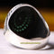 925 Sterling Silver Emerald Stone Green Oval Mens Ring silverbazaaristanbul 