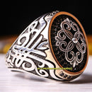 925 Sterling Silver Exclusive Small Black Onyx Stone Mens Ring silverbazaaristanbul 