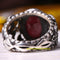 925 Sterling Silver Facet Cut Natural Ruby Red Stone Mens Ring silverbazaaristanbul 