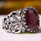 925 Sterling Silver Facet Cut Natural Ruby Red Stone Mens Ring silverbazaaristanbul 