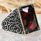 925 Sterling Silver Facet Cut Rectangle Ruby Mens Ring silverbazaaristanbul 