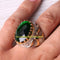 925 Sterling Silver Faceted Emerald Green Stone Mens Ring silverbazaaristanbul 