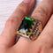 925 Sterling Silver Faceted Heavy Emerald Stone Mens Ring silverbazaaristanbul 