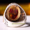 925 Sterling Silver Fossil Amber and Orange Citrine Stone Mens Ring silverbazaaristanbul 