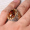 925 Sterling Silver Fossil Amber and Turquoise Stone Mens Ring silverbazaaristanbul 