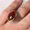 925 Sterling Silver Fossil Amber and Zircon Stone Mens Ring silverbazaaristanbul 