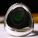 925 Sterling Silver Full Small Emerald Stone Mens Ring silverbazaaristanbul 