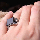 925 Sterling Silver Gift Black Onyx Stone Mens Man Ring silverbazaaristanbul 