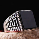 925 Sterling Silver Gift Black Onyx Stone Mens Man Ring silverbazaaristanbul 