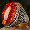 925 Sterling Silver Gorgeous Big Amber Stone Mens Ring silverbazaaristanbul 