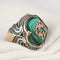 925 Sterling Silver Green Amber Stone Best Mens Ring silverbazaaristanbul 