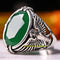 925 Sterling Silver Green Emerald Stone Luxury Eagle Mens Ring silverbazaaristanbul 