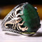 925 Sterling Silver Green Tigers Eye Stone Scorpion Mens Ring silverbazaaristanbul 