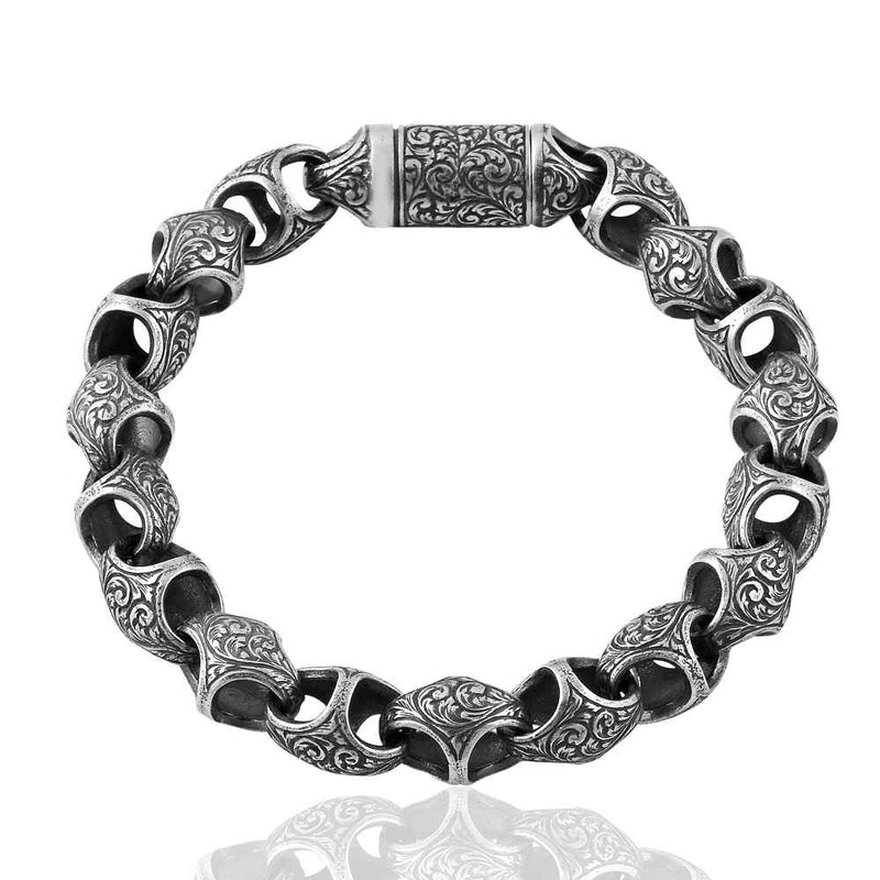 925 Sterling Silver Handmade Luxury Mens Bracelet silverbazaaristanbul 