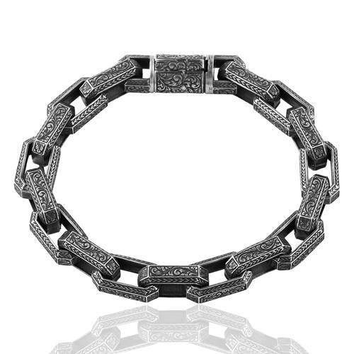 925 Sterling Silver Handmade Magnus Mens Bracelet silverbazaaristanbul 