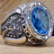 925 Sterling Silver Heavy Best Aquamarine Stone Mens Ring silverbazaaristanbul 